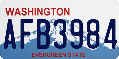 WA license plate AFB3984