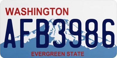 WA license plate AFB3986