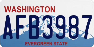 WA license plate AFB3987