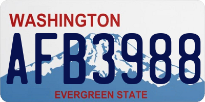 WA license plate AFB3988