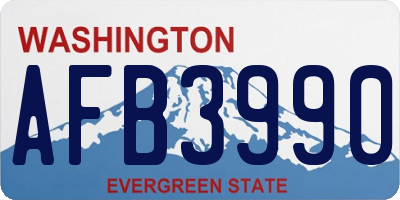 WA license plate AFB3990