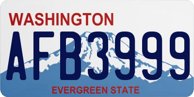 WA license plate AFB3999