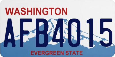 WA license plate AFB4015