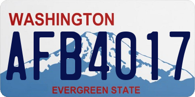 WA license plate AFB4017
