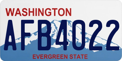 WA license plate AFB4022