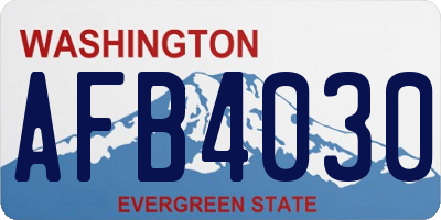 WA license plate AFB4030