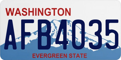 WA license plate AFB4035