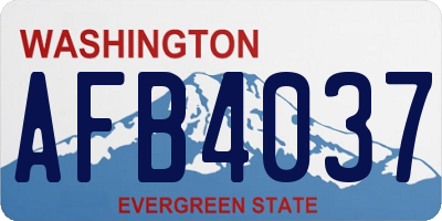 WA license plate AFB4037