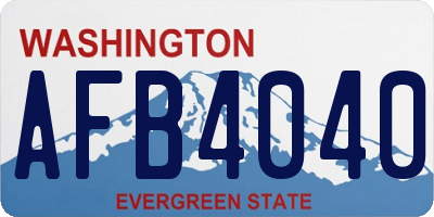 WA license plate AFB4040