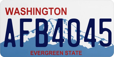 WA license plate AFB4045