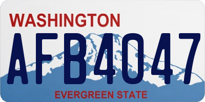 WA license plate AFB4047