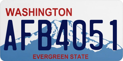 WA license plate AFB4051