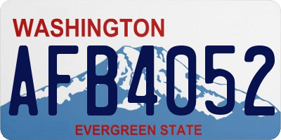 WA license plate AFB4052