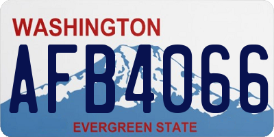 WA license plate AFB4066
