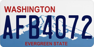 WA license plate AFB4072