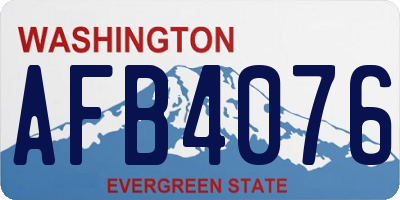 WA license plate AFB4076