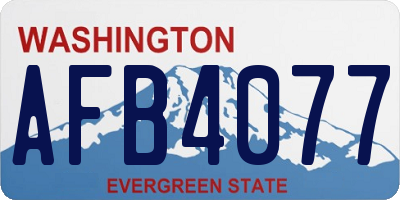 WA license plate AFB4077