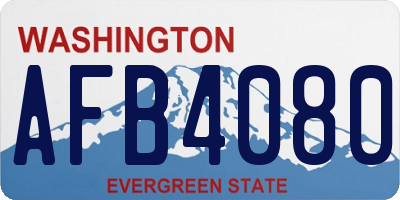 WA license plate AFB4080