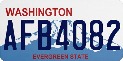 WA license plate AFB4082