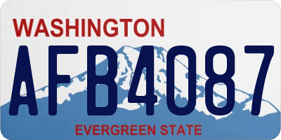 WA license plate AFB4087