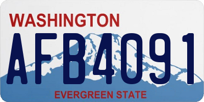 WA license plate AFB4091