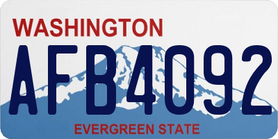 WA license plate AFB4092