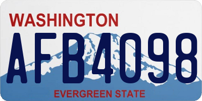 WA license plate AFB4098