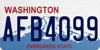 WA license plate AFB4099