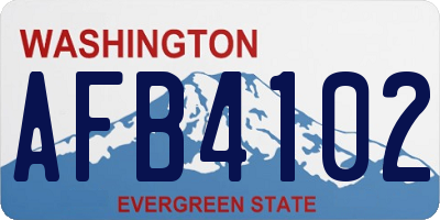 WA license plate AFB4102