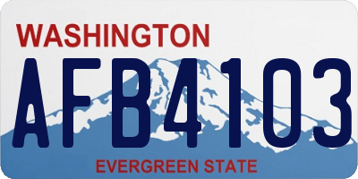 WA license plate AFB4103