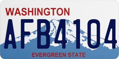 WA license plate AFB4104