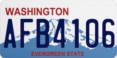 WA license plate AFB4106