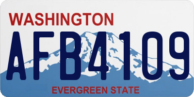 WA license plate AFB4109