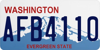 WA license plate AFB4110