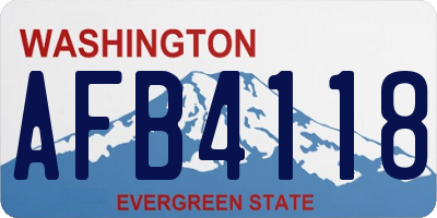 WA license plate AFB4118