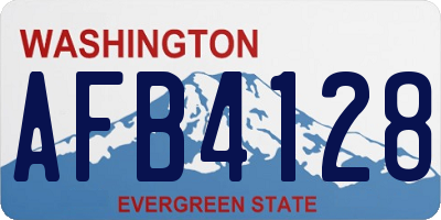 WA license plate AFB4128