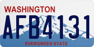 WA license plate AFB4131