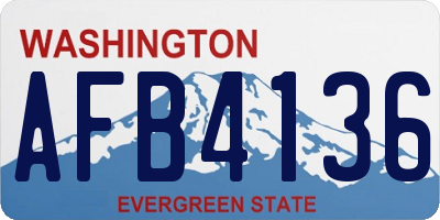 WA license plate AFB4136