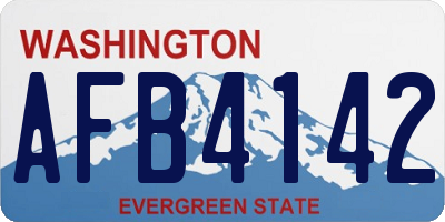 WA license plate AFB4142
