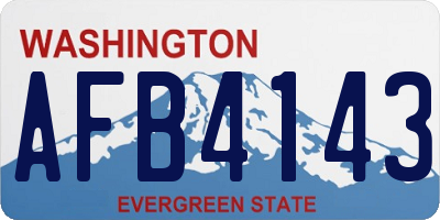 WA license plate AFB4143