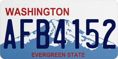 WA license plate AFB4152