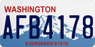 WA license plate AFB4178