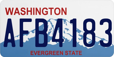 WA license plate AFB4183