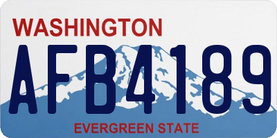 WA license plate AFB4189