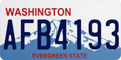 WA license plate AFB4193