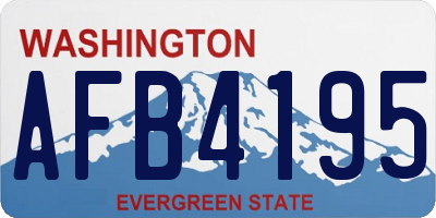 WA license plate AFB4195