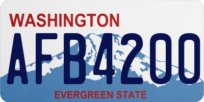 WA license plate AFB4200
