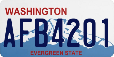 WA license plate AFB4201