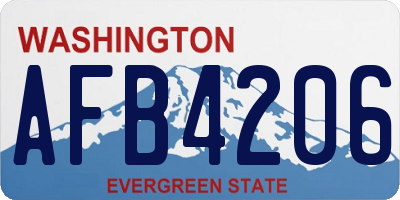 WA license plate AFB4206