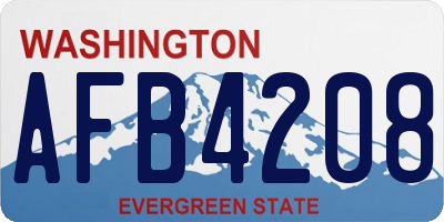 WA license plate AFB4208